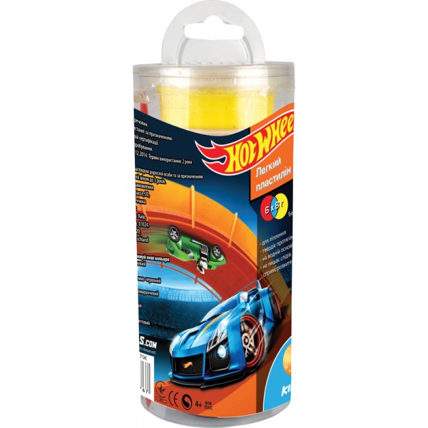 180194 Легкий пластилін, 6*8г., тубус, Hot Wheels