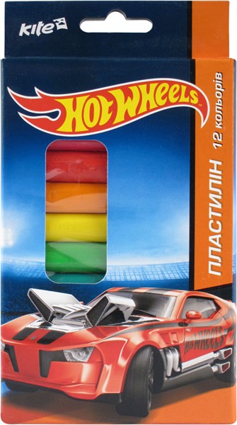 180197 Пластилін м'який, 12 кольорів, 200г. Hot Wheels