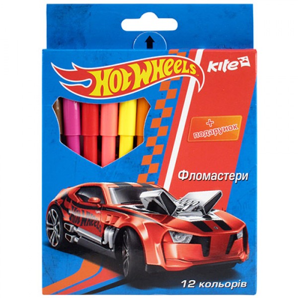 180255 Фломастери, набір 12 шт. Hot Wheels