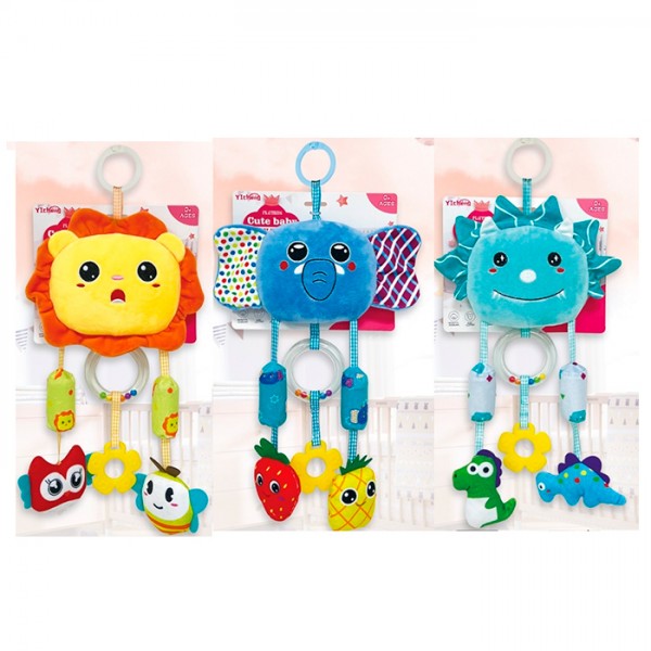 247829 Підвіска м'яка YC8011-12-14-1на коляску/на ліж,42см,тварина,проріз,зв,писк.на лис./у кул. 21-23-7см