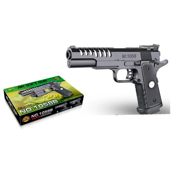 247402 Пістолет 1058B-1 23см, пластикові кулі, кор., 25,5-17,5-5см