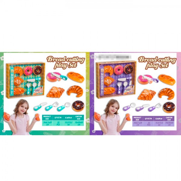 247403 Продукти 99074-82 на липучці, солодощі, випічка, столові прибори, 2 кольори,,кор.