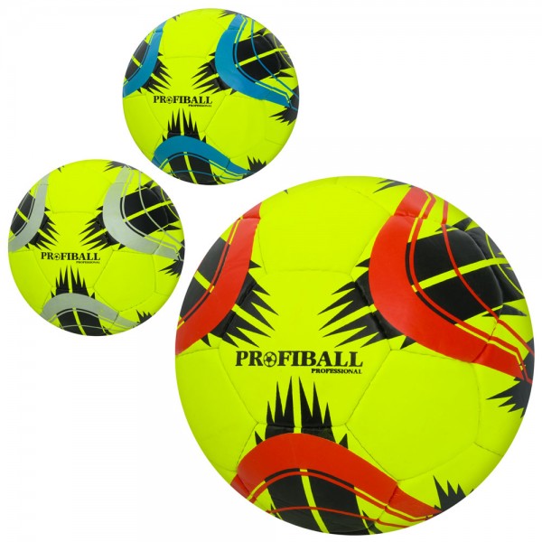 162802 М'яч футбольний 2500-243 розмір 5, ПУ1, 4мм, ручна робота, 32 панелі, 420-440г, 3 кольори, кул.