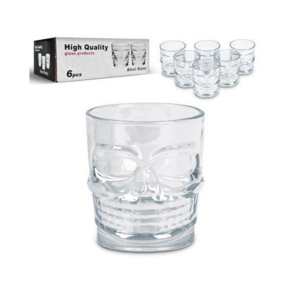 126646 Набір склянок "Череп" 6шт/наб 300мл R29803-White