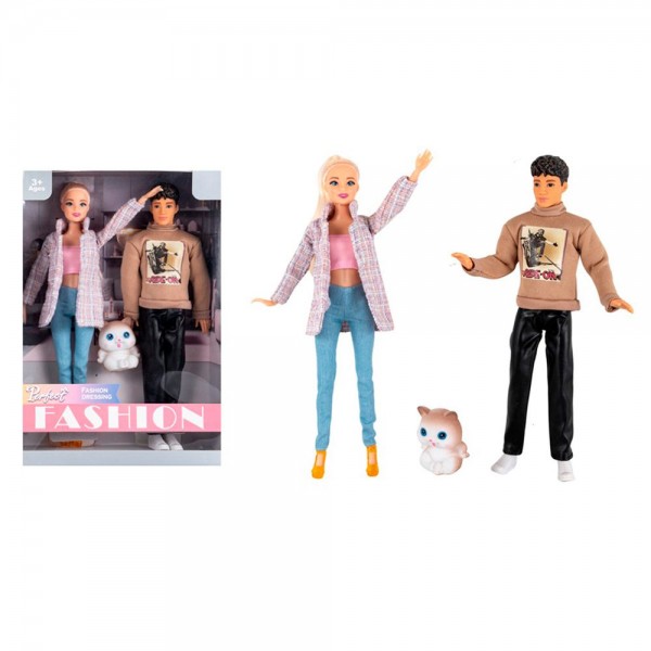 249292 Лялька ST9958-16 сім'я, шарнірні, тварина 6см, в кор-ці, 22-32,5-6см