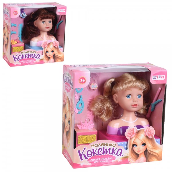 249299 Лялька голова для зачісок LK1716A-D підставка з шухлядкою, прикраси.заколки, сережки.плойка.греб.