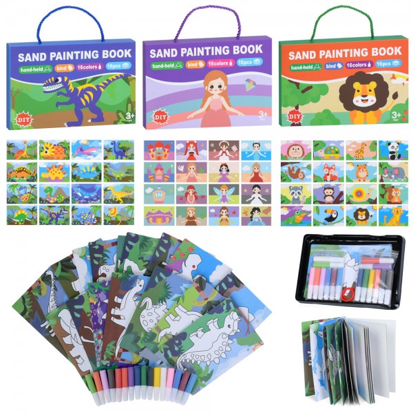 249300 Набір для творчості LY63001A-C-B набір для малювання піском,пісок.картки16шт.3види.кор.25-17-2,5см