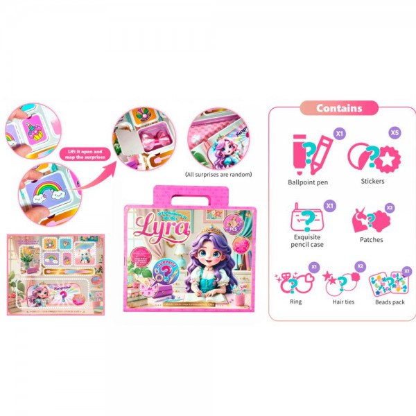 249301 Набір для творчості YH213-1 набір-сюрприз,аксесуари.косметичка,наліпки,заколки, намистини.кор.сумка.