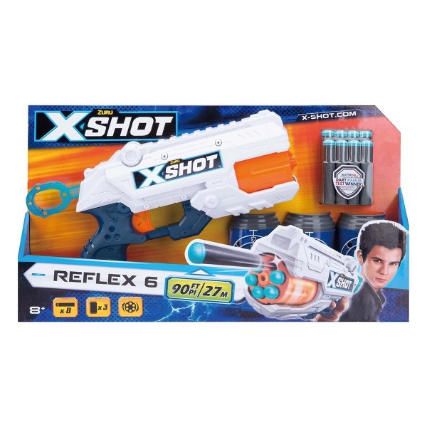 210161 X-Shot Швидкострільний бластер EXCEL Reflex 6 (3 банки, 16 патронів), арт. 36378Z