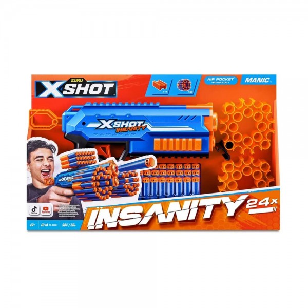 163638 Швидкострільний бластер X-SHOT Insanity-Manic (24 патронів), 36603R
