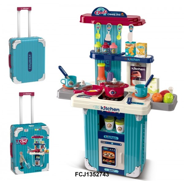 248660 Кухня 008-106А духовка, плита, посуда, продукти, складається в чемодан,муз.,світло,бат.,карт.обг.,25