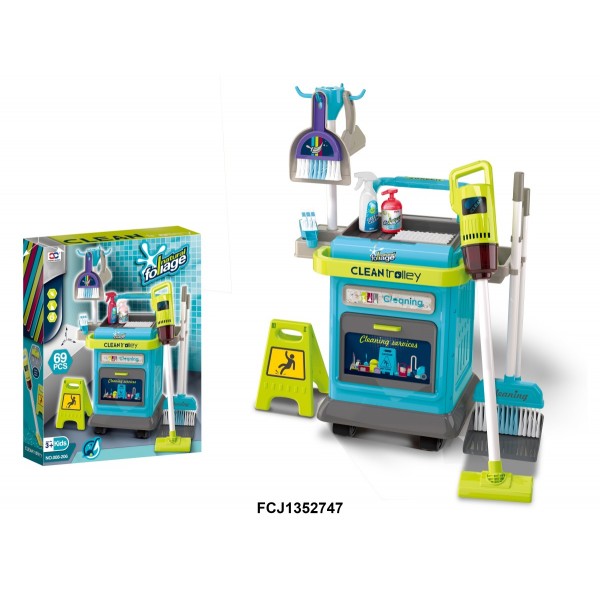 248661 Набір для прибирання 008-206 возик,пилосос,пінопластові кульки,швабра,щітки,аксесуари,40пр.,бат.,кор