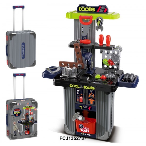 248663 Стіл з інструментами 008-102A 2в1,набір інструментів,пила,викрутки,шестерні,чемодан/карт.обг.,24-31-