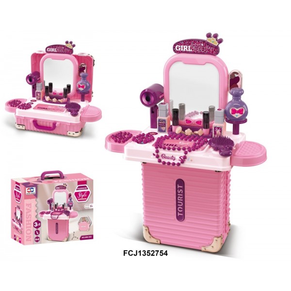 248666 Трюмо 008-303A 3в1, аксесуари, прикраси, складється в чемодан, кор.,24,5-19,5-10 см.