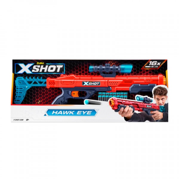 146889 X-Shot Red Швидкострільний бластер EXCEL Hawk Eye (16 патронів), 36435R
