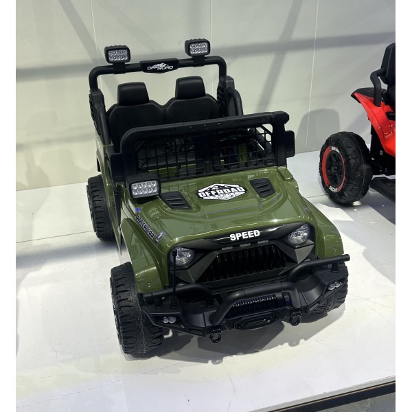 245888 Джип M 6270EBLR-10(24V) 2,4G радіок,1*24V8AH, 2*45W, MP3, USB, TF, BT,EVA,шкіра,музика, світло, хакі