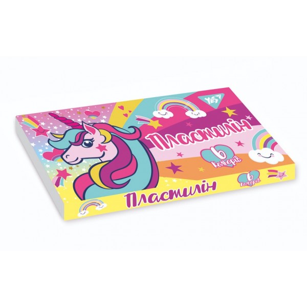 105090 Пластилін YES "Unicorn", 6 кол, 120г, Україна 