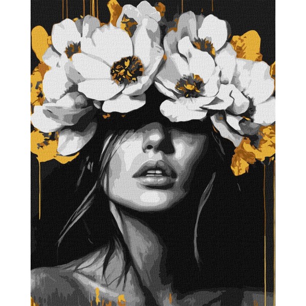 229637 КНО (в обкладинці) "Пелюсткова гармонія з фарбами металік extra" 40х50см