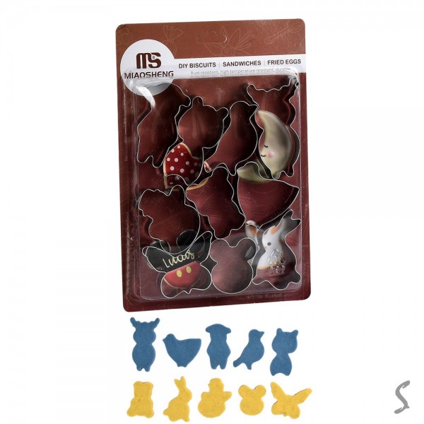 253952 Вирубки кондитерські для тіста та печива MS "Animals" 10шт/наб 16.5*24см R97574/R97574-1