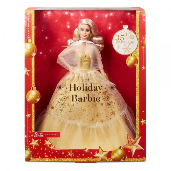 159260 Колекційна лялька Barbie "Святкова" в розкішній золотистій сукні