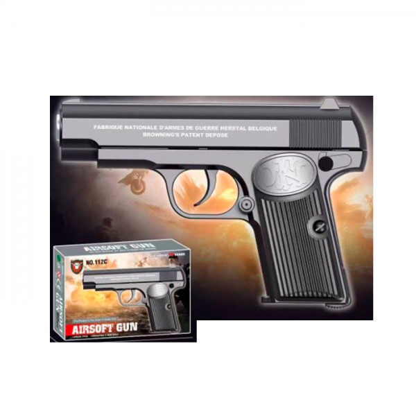 246641 Пістолет 112C 14см, стріляє пластиковими кулями, кор.,, 17,5-12-3,5см