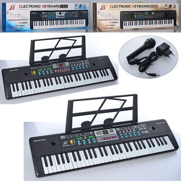 37900 Синтезатор MQ022-23UF 61 клавіша, запис, 2 види, FM,USB,мікрофон, 2 види, від мережі, кор., 23,5-83-