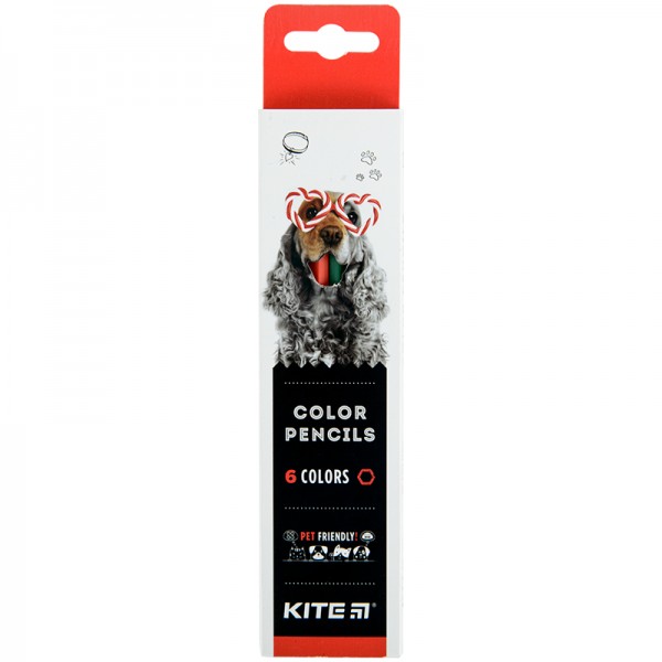 143261 Олівці кольорові, 6 шт. Kite Dogs
