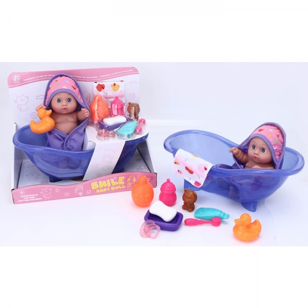 247559 Пупс 56019-6 19см, ванна 32см, качка, ведмедик, аксесуари, кор., 32-24,5-17см