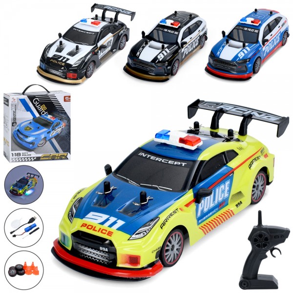 244546 Машина 161-RC21T-22T радіок.2,4G,акум,23см,1:18,дрифт,доп.колеса,4х4,корпус не б'ється,пара/дим, USB