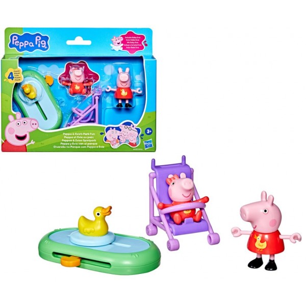 248955 Ігровий набір PEPPA FIGURINES серії "Моменти з Пеппою" – СЕСТРИЧКИ НА ПРОГУЛЯНЦІ