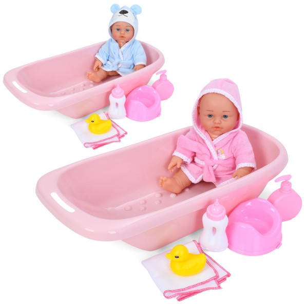 249308 Пупс F603M-EP 30см, п'є-писяє,ванна.аксесуари,качка,2кольори,пак.24-64-10см