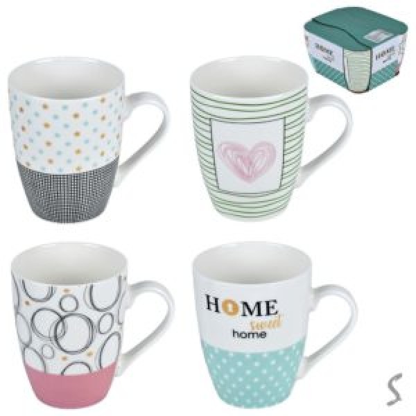 161160 Чашки "Sweet home" 4пр/наб 360мл., R89053