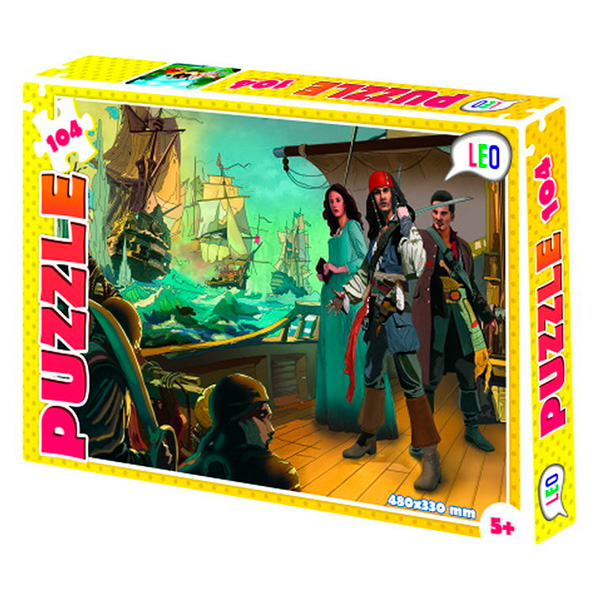 59197 Пазли 200-2 (12 шт) Лео, "Пірати", в кор-ці, 32-22-4см