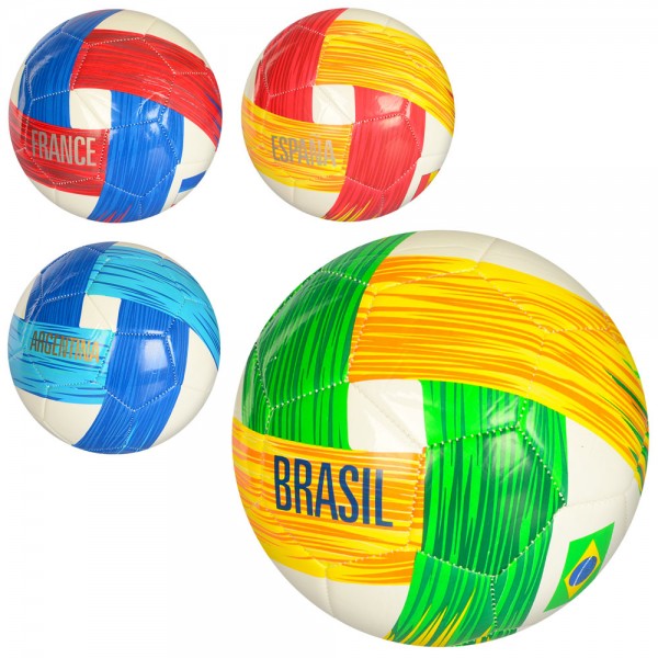75959 М'яч футбольний MS 0997 розмір 5, PVC, 330г, 4 кольори (країни), кул.