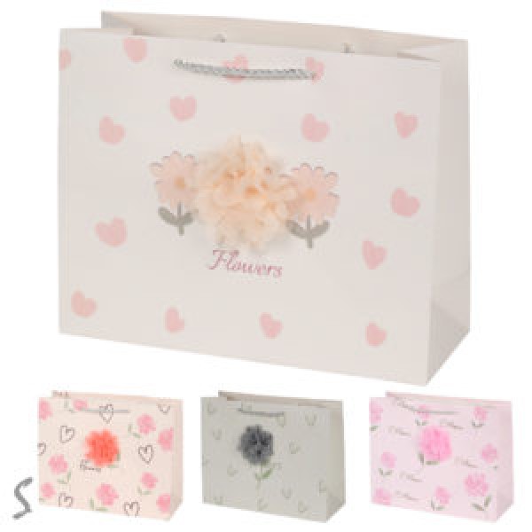 252321 Пакет подарунковий паперовий M "Flowers" 20*25.5*9.5cм R40878-M