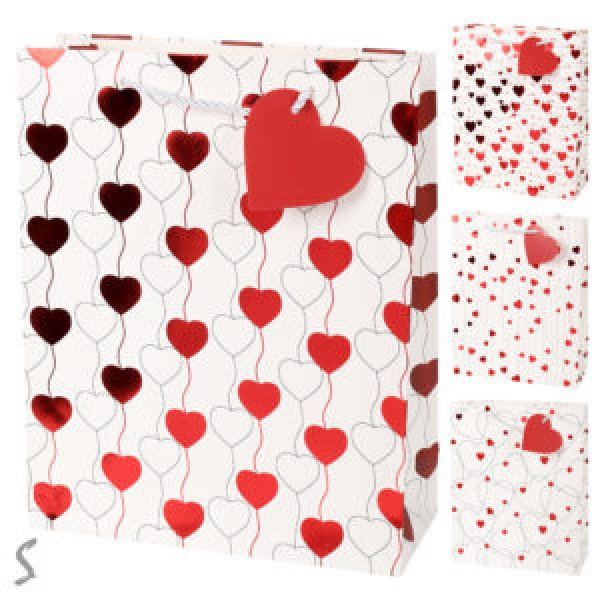 257431 Пакет подарунковий паперовий M "Hearts" 26*32*10см R40820-M