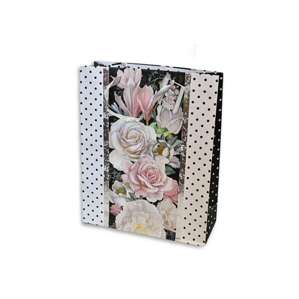 124779 Пакет 23*18*10 "Квіти та крапочки"