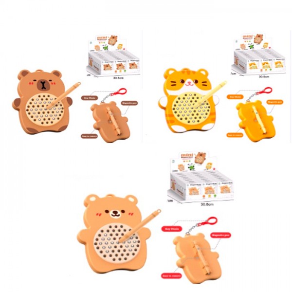 244139 Досточка YM-210-11-12 тварина, магнитна мозаїка, брелок, 3 види, кор., 24 шт. в диспл.,31-12-23см.