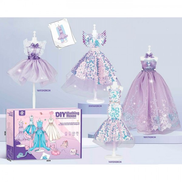 244149 Набір для творчості ZZ2014A ательє, манекени, тканина, ножиці, нитки, голка, клей, аксесуари, кор.