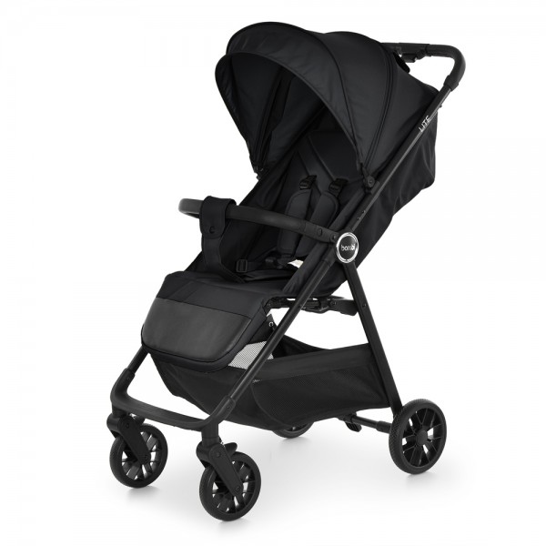 250545 Візок дитячий M 6317 LITE Black прогулянковий, книжка, алюміній, регул.спинки ремінь, корзина,чорний