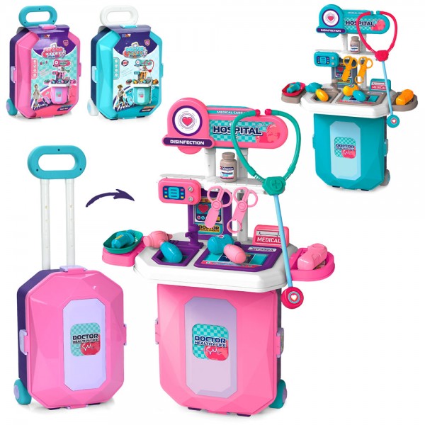 243604 Набір лікаря D57993-A стіл, стетоскоп, мед.інстр., чемодан, 2види, в карт.обгортці, 26-40-14см