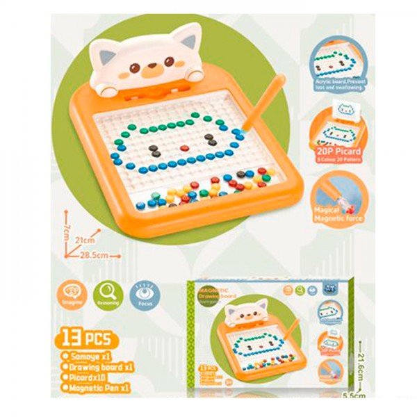 244905 Досточка 8004 магнитна мозаїка, 28,5-21-7см, картки 10шт (20 картинок), в кор-ці, 32,5-21,5-5,5см