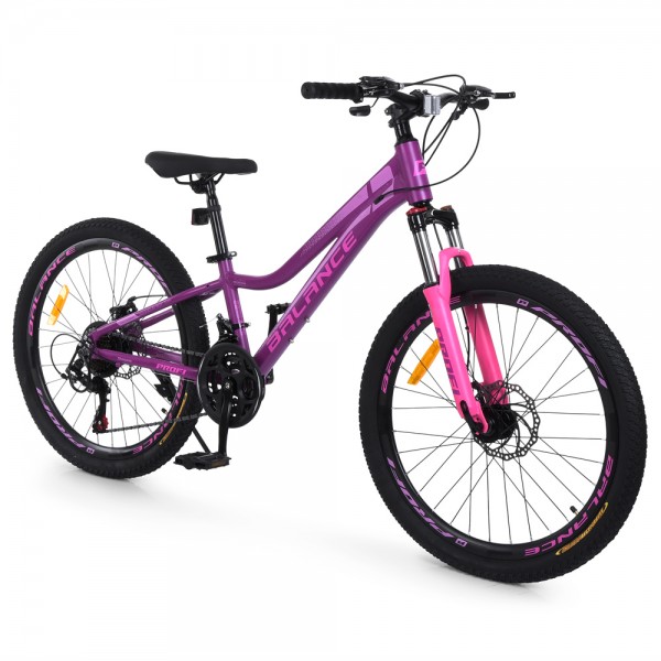 251006 Велосипед PROFI BALANCE 24 д. BL-2406 алюм.рама 11",SKD85%,SHIMANO 21SP,швидкознім.кол.,сливовий