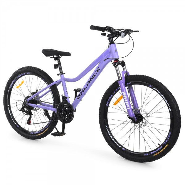 251007 Велосипед PROFI BALANCE 26 д. BL-2602 алюм.рама 13",SKD85%,SHIMANO 21SP,швидкознім.кол.,світло-бузк.