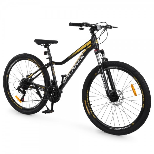 251012 Велосипед PROFI BALANCE 27,5 д. BL-27508 алюм.рама15",SKD85%,SHIMANO21SP,швидкознім.кол.чорн.золотий