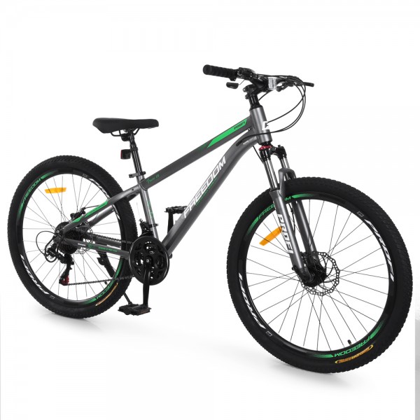 251026 Велосипед PROFI FREEDOM 26 д. FD-2602 алюм.рама 13",SKD85%,SHIMANO 21SP,швидкознім.кол.темно-сірий