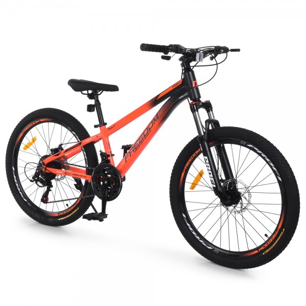 251027 Велосипед PROFI FREEDOM 26 д. FD-2604 алюм.рама 13",SKD85%,SHIMANO 21SP,швидкознім.кол.,помаранчевий