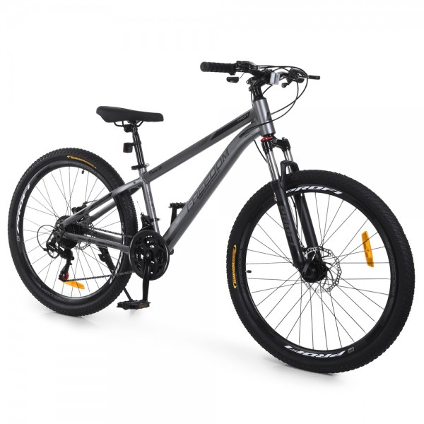 251031 Велосипед PROFI FREEDOM 27,5 д. FD-27507 алюм.рама 15",SKD85%,SHIMANO 21SP,швидкознім.кол.сірий