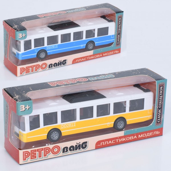 249000 Автобус 6334  інерція, гумові колеса, 2 кольори, кор., 18-7-4,5 см.