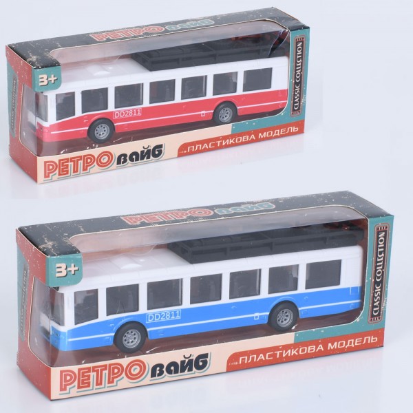 249001 Автобус 6335  інерція, гумові колеса, 2 кольори, кор., 18-7-4,5 см.